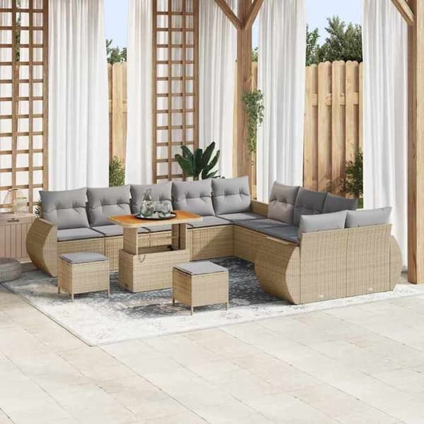 Maison Exclusive - Trädgårdsoffmöbelset 13 pc 13-Sittplatser