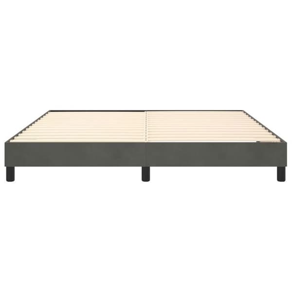 Maison Exclusive - Sängram med mörkgrå lameller 160x200 cm sammet mörkgrå