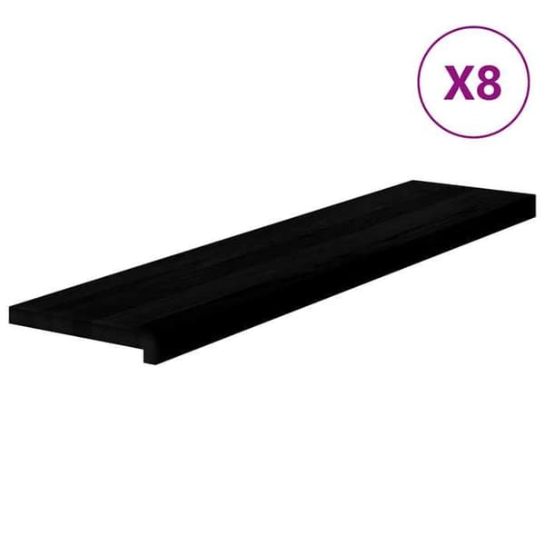 Trappe - EKSKLUSIV HUS - 8 dele - Massivt egetræ - 110x25x2 cm - Brun-sort brun-svart