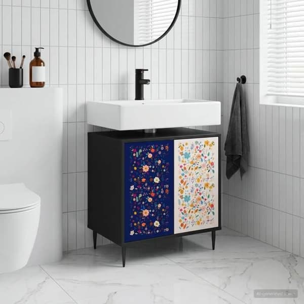 Maison Exclusive - Badeværelsesskab MAINZ Sort eg 60 x 40 x 61 cm
