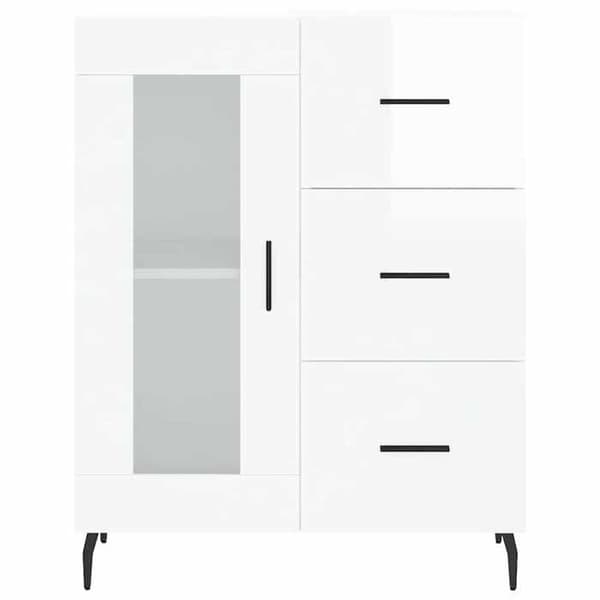 Maison Exclusive - Hvid glans buffet 69,5x34x90 cm Ingeniørtræ Vit