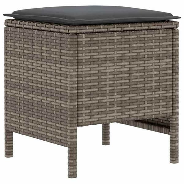 Maison Exclusive - 2 st Pouf för Trädgård i PE Rotsin Grå och Mörkgrå