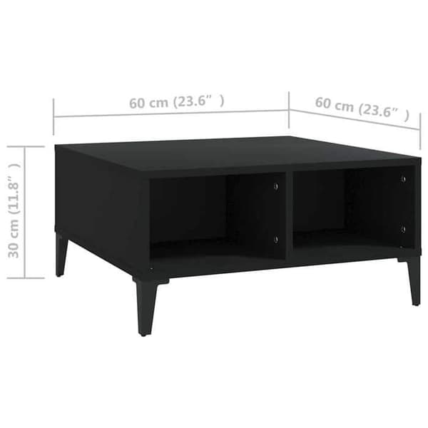 Bord - EKSKLUSIV HUS - 60x60x30 cm - Sort - Ingeniørtræ - 4 rum Svart