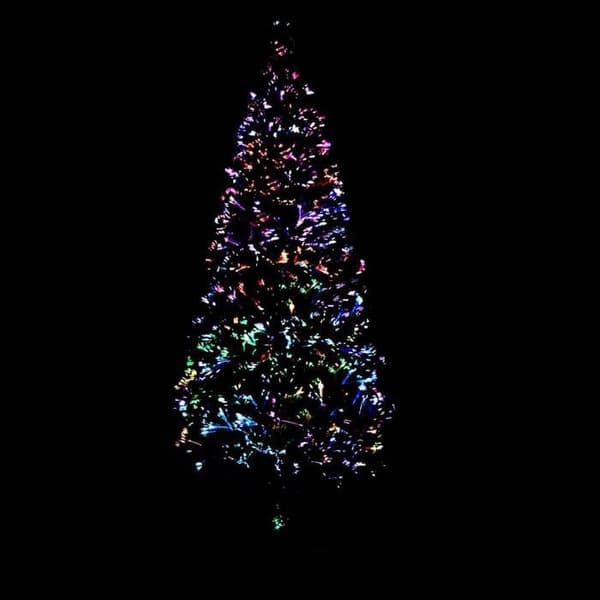 Kunstig juletræ - EKSKLUSIV HUS - 150 cm - Fiberoptik - Multifarvede lys - Stålstøtte Grön