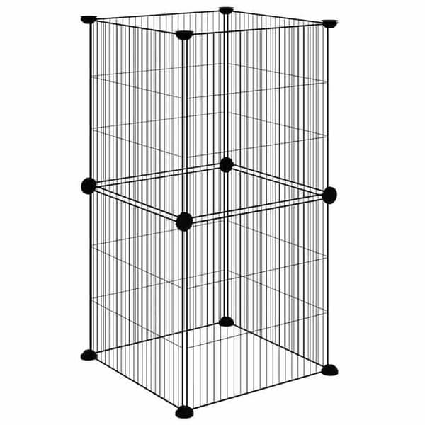 Maison Exclusive - Kæledyrbur med 8 paneler Sort 35x35 cm Stål