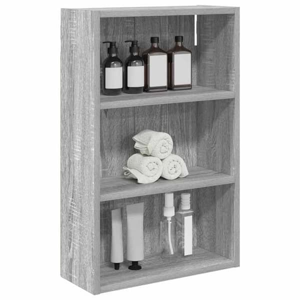 Väggskåp för badrum - EXKLUSIV HEM - 40 x 16 x 62,5 cm - Sonoma grå - Trä (paneler) - Väggmontering Gris Sonoma