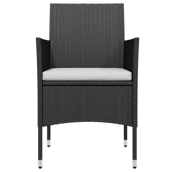 Maison Exclusive - Puutarhakalusteryhmä tyynyillä 3 kpl musta