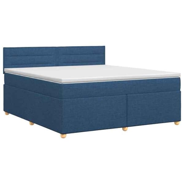Maison Exclusive - Boxspring säng med madrass Blå 160 x 200 cm Tyg