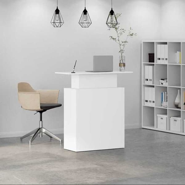 Maison Exclusive - Vit receptionsbord 100x40x104 cm Ingenjörsträ Vit