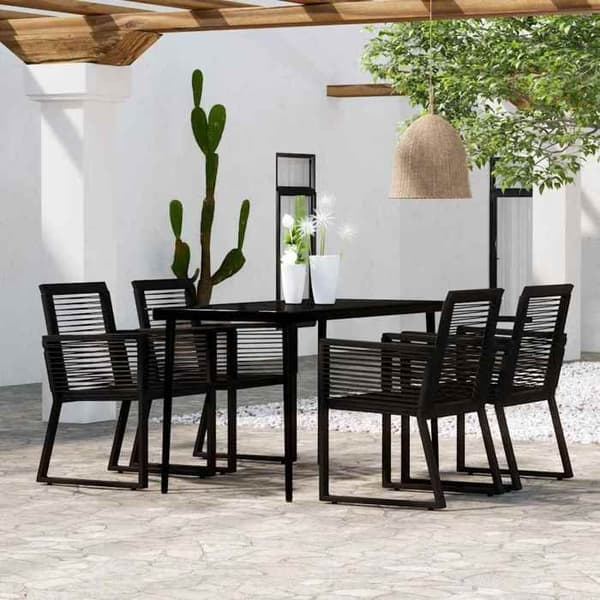 Maison Exclusive - Have spisebordssæt 5 stk Sort