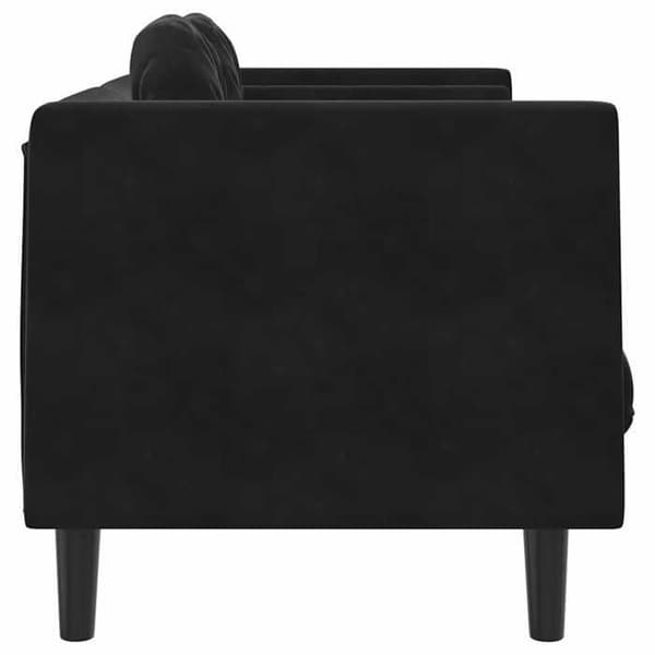 Maison Exclusive - Soffa med kuddar 2 platser svart sammet Svart