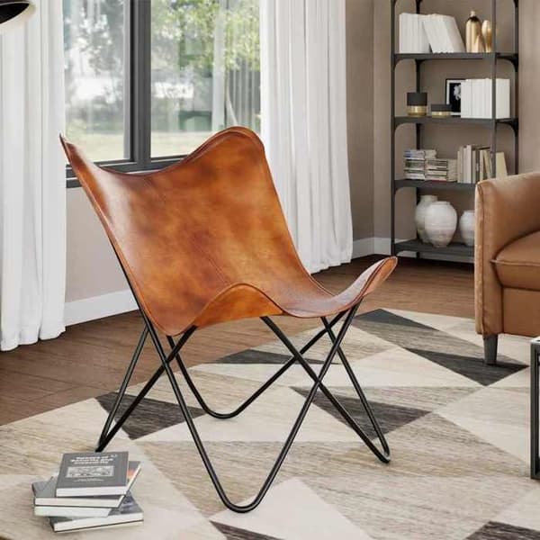 Maison Exclusive - Brun læder butterfly stol brun