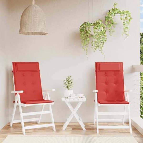 Maison Exclusive - Hög ryggstolsdynor set om 2 röd oxfordtyg