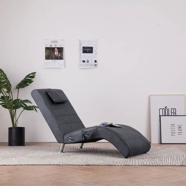 Maison Exclusive - Massagefåtölj med kudde Grå Syntetmocka