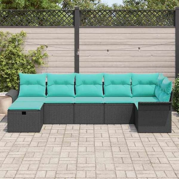 Trädgårdsmöbler - EXKLUSIVT HEM - Set med 7 delar - Poly rattan - Modulär - UV-beständig