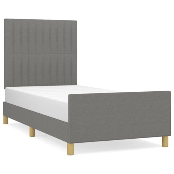 Sengeramme uden madras mørkegrå 90x200 cm stof118 [cm] Grå