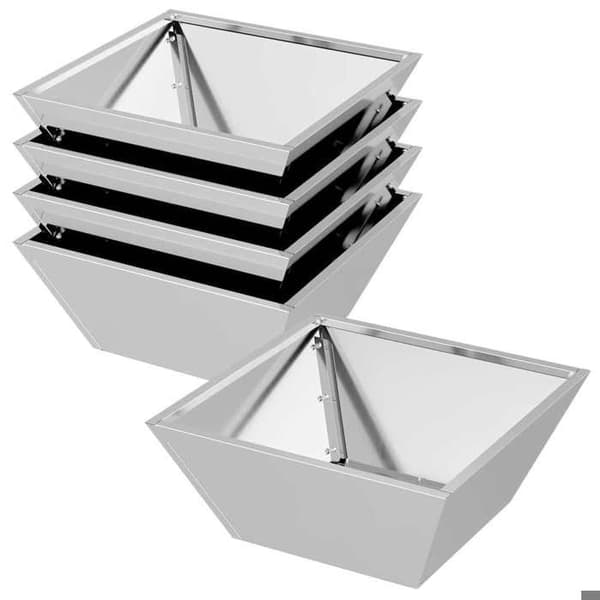 Maison Exclusive - Puutarhakori 5 kpl Hopea 40 x 40 x 15 cm Silver