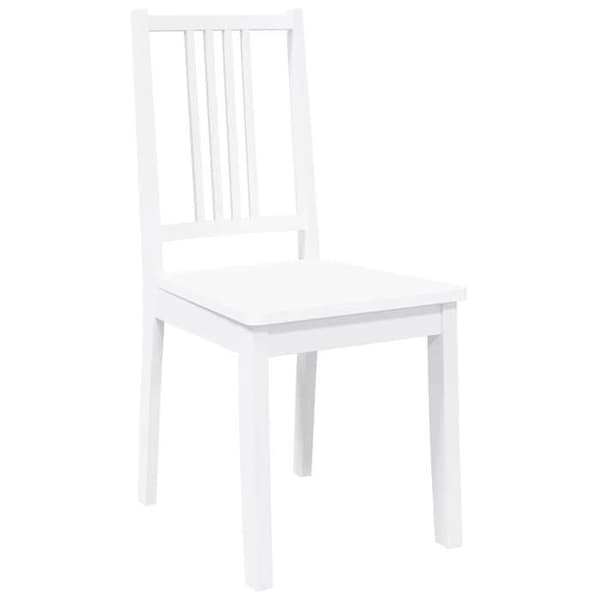 Spisestol - EKSKLUSIV HUS - Sæt 2 - Hvid - Massivt gummitræ - Ergonomisk design Vit