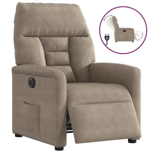 Maison Exclusive - Elektrisk vippe stol taupe mikrofiber stof