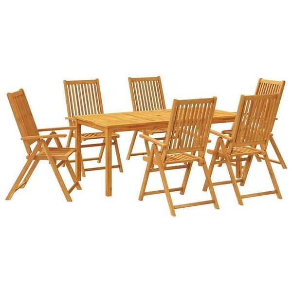 Maison Exclusive - Trädgårdsset 7 delar 180x90x75 cm i solid akaciaträ