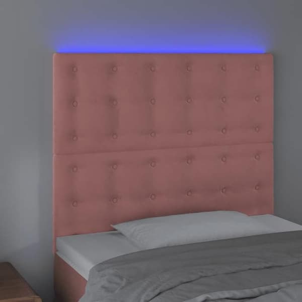 Maison Exclusive - LED-päätyruutu Rose 80x5x118/128 cm Sametti rosa