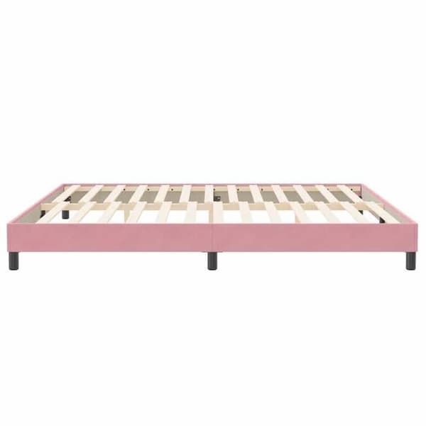 Sengestel - EKSKLUSIV HUS - 200 x 210 cm - Rosa - Velour - Lamelseng Ros