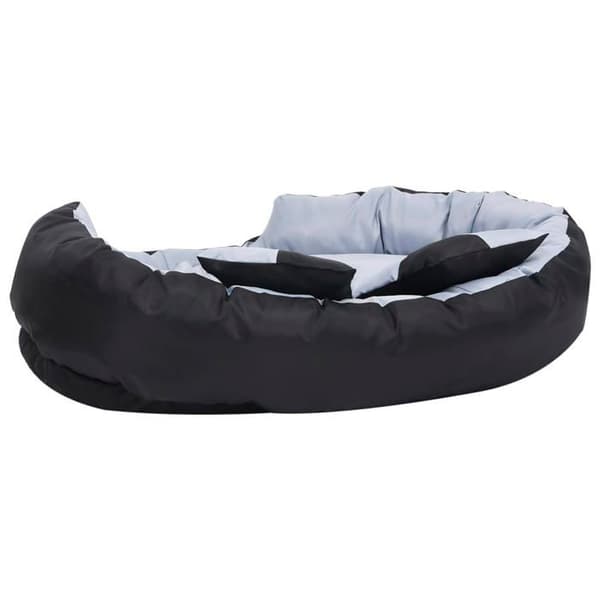Maison Exclusive - Vaskbart vendbart hundepude Grå og sort 110x80x23 cm Grå och svart