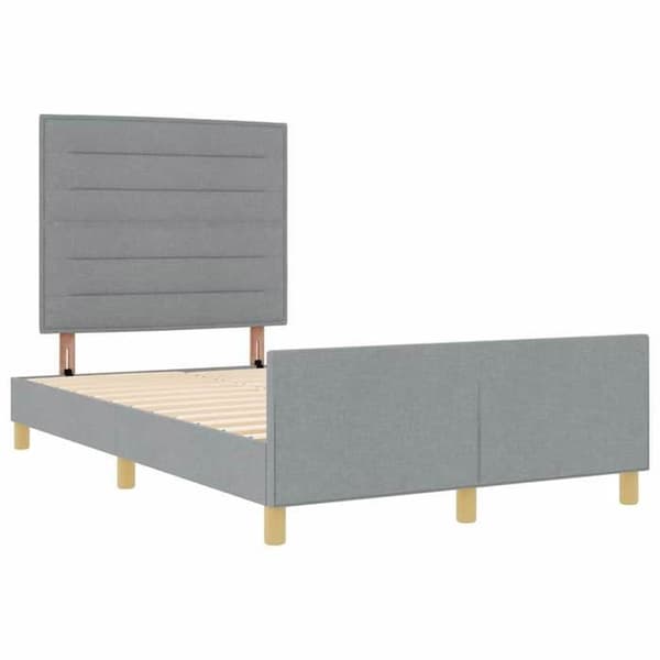 Sängram - EXKLUSIV HEM - Modern Sammet - 140 x 190 cm - Ljusgrå - Dold förvaring Ljusgrått