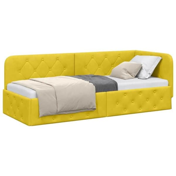 Maison Exclusive - Gul Vinkel Sengramme 80 x 200 cm Velour