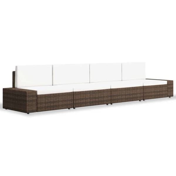 Maison Exclusive - Trädgårdsmöbler 4 delar Flätad resin Brun