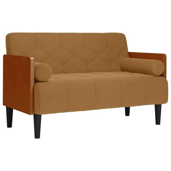 Maison Exclusive - Kaksipaikkainen sohva pyöreillä ruskeilla samettityynyillä 110 cm