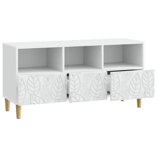 Maison Exclusive - TV-möbel 102 x 34,5 x 50 cm Vit Ingenjörsträ Vit