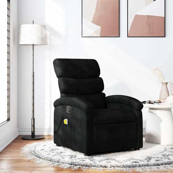 Maison Exclusive - Lænestol med massagefunktion, justerbar, sort stof