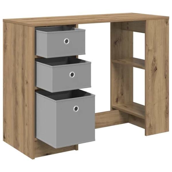 Maison Exclusive - Håndlavet egetræskontor 100 x 40 x 75 cm Ingeniørtræ Ek
