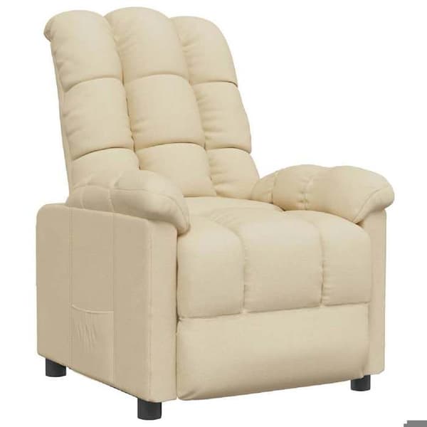 Maison Exclusive - Recliner Fåtölj Creme Tyg Grädde