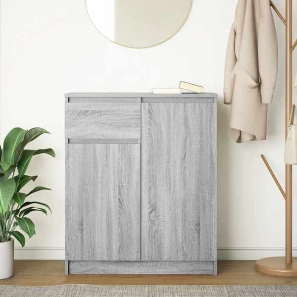 Maison Exclusive - Buffé med låda sonoma grå 71x35x84 cm ingenjörsträ