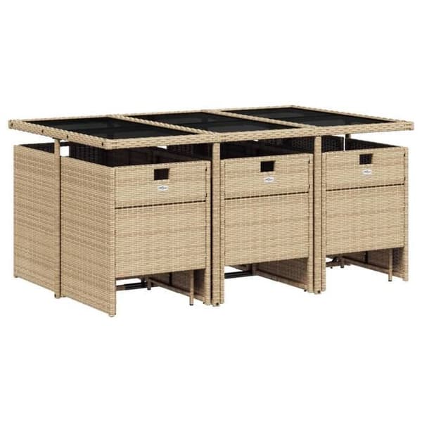 Maison Exclusive - Puutarhakalusteryhmä ja tyynyt 11 kpl beige polyrottinki beige