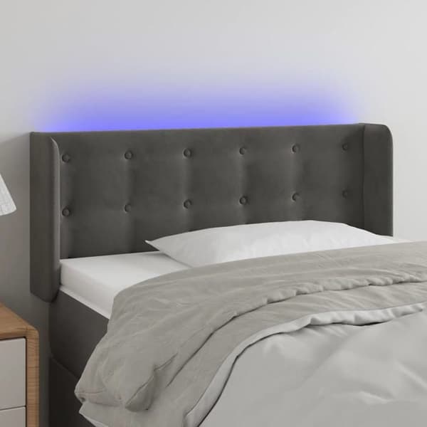 Maison Exclusive - LED-päätyharso Tummanharmaa 83x16x78/88 cm Sametti Mörkgrå