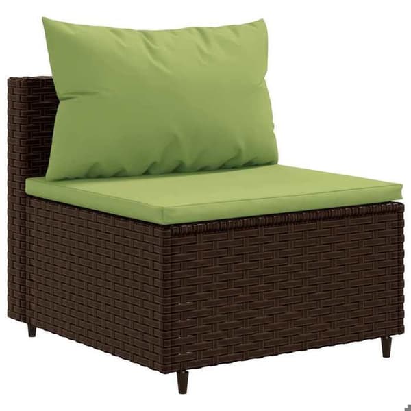 Maison Exclusive - Trädgårdsmöbler 5 delar med kuddar Brun Flätad resin