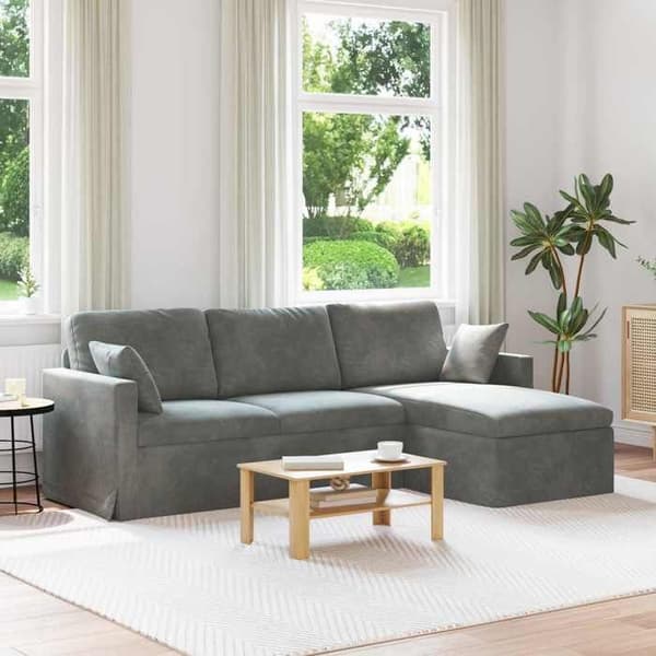Maison Exclusive - Mørkegrå Sofa 228 x 134 x 80 cm Velour
