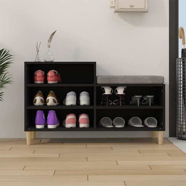 Skoark - EKSKLUSIV HUS - 102x36x60 cm - Sort - 5 rum - Ingeniørtræ Svart