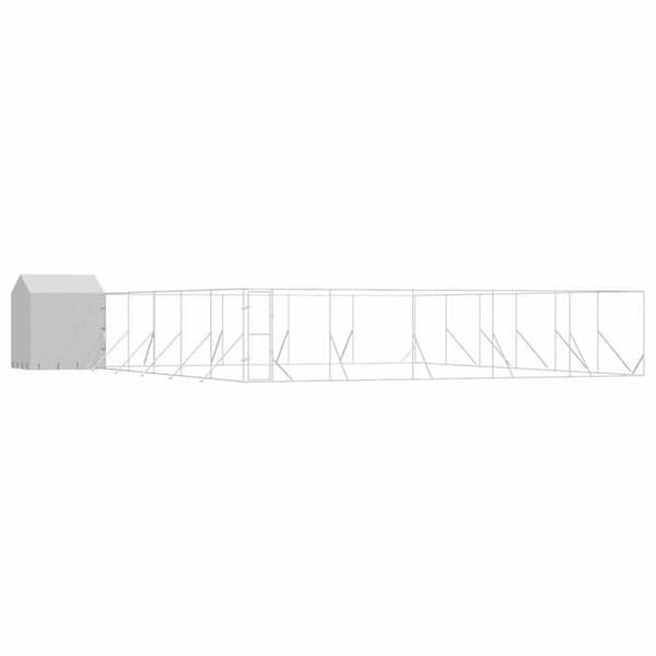 Maison Exclusive - Ulkoilma koirankoppi hopeakatolla 12x12x2,5 m