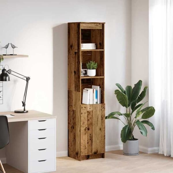 Maison Exclusive - Buffé hög 37,5x35x180 cm gammalt trä ingenjörsträ