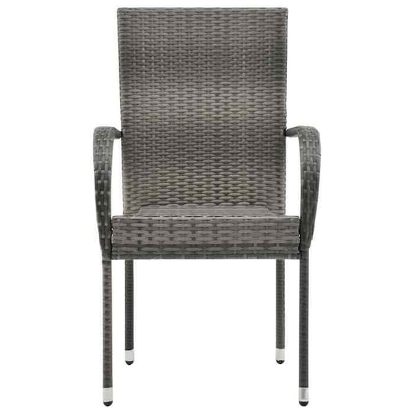 Maison Exclusive - Stapelbara utomhusstolar set om 4 Grå flätad resin grå