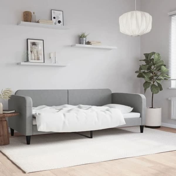 Maison Exclusive - Vaaleanharmaa 90x200 cm kangas ilman patjaa