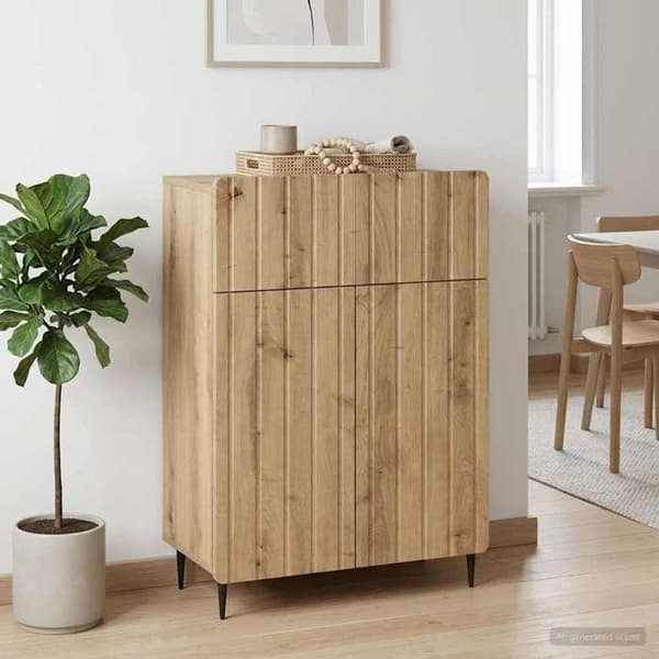 Maison Exclusive - Buffet i håndlavet egetræ 66 x 34,5 x 92 cm Ingeniørtræ