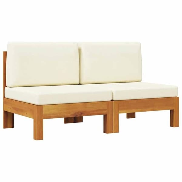 Maison Exclusive - Centrale sofaer 2 stk med cremehvide puder i solid akacietræ