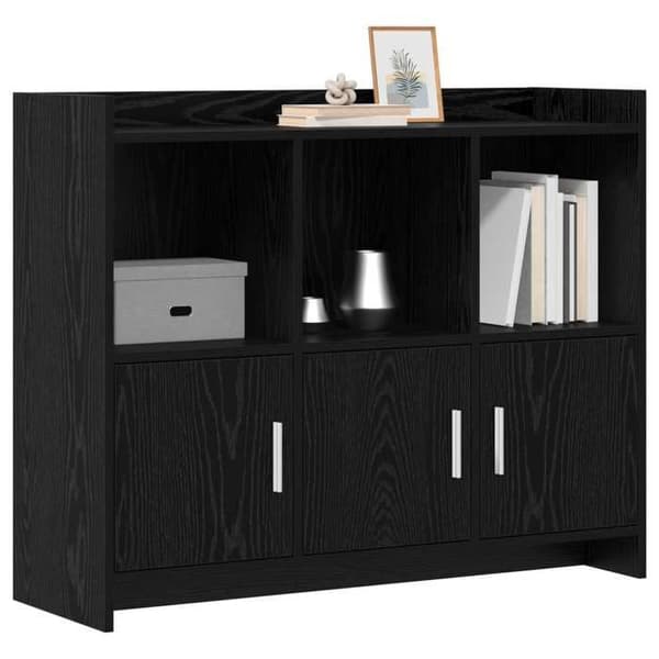 Maison Exclusive - Buffet Sort egetræ 98,5 x 33 x 80 cm Ingeniørtræ