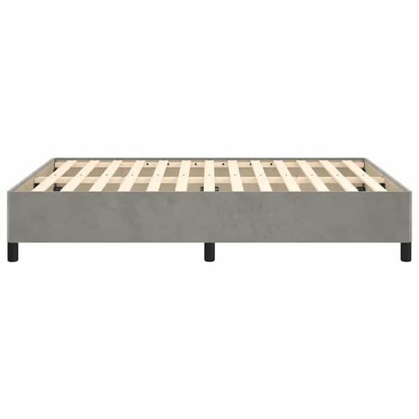 Maison Exclusive - Sängram utan madrass ljusgrå 140x190 cm sammet