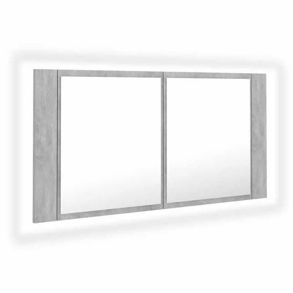 Maison Exclusive - LED-peilikaappi harmaa betoni akryyli